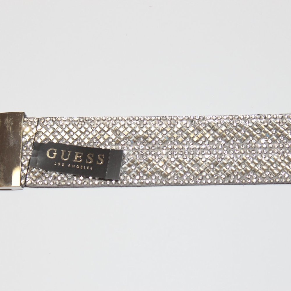 Guess women's Geo rhinestone wide cuff bracelet